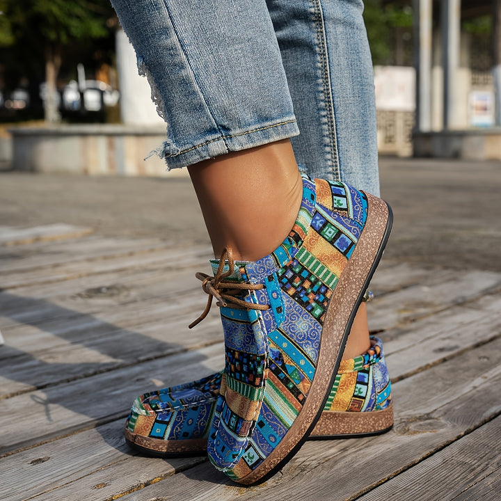 Women’s Vintage Boho Lace-Up Flats