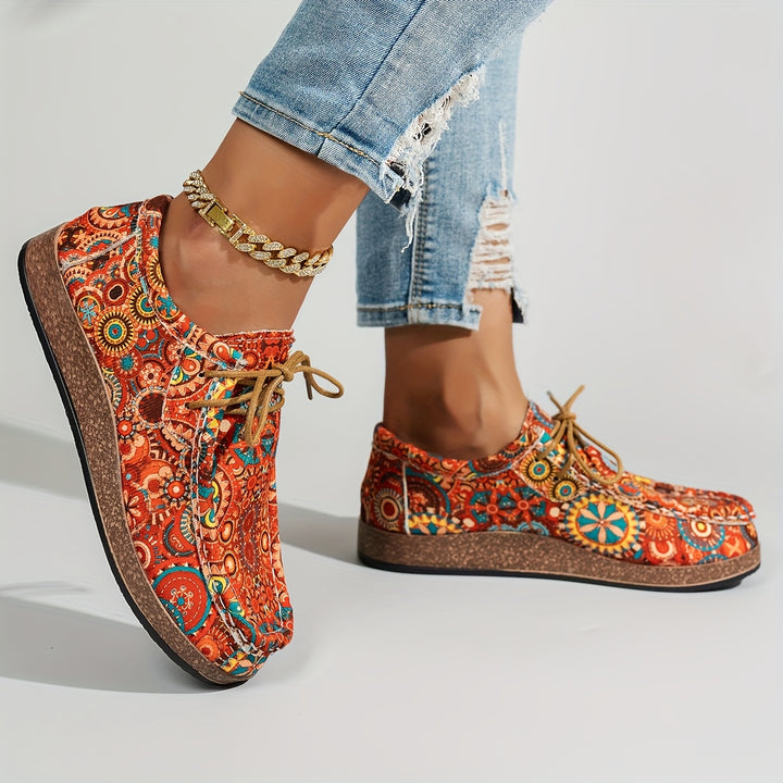 Women’s Vintage Floral Lace-Up Sneakers