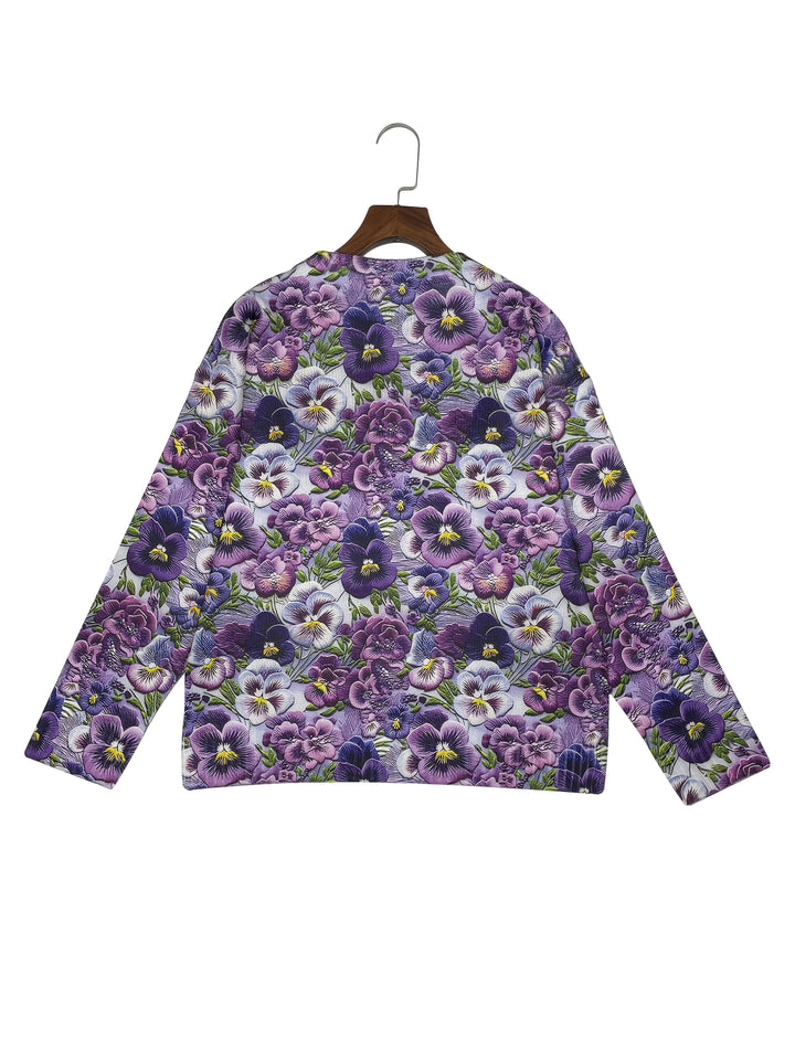 Rylee | 3D Floral Print Cardigan
