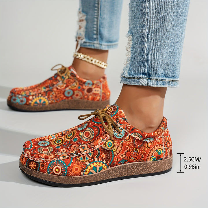 Women’s Vintage Floral Lace-Up Sneakers