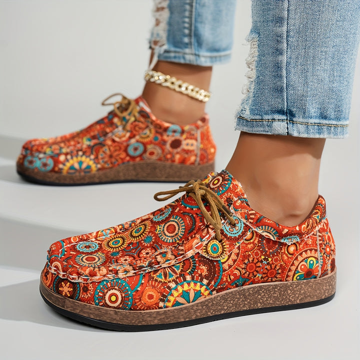 Women’s Vintage Floral Lace-Up Sneakers