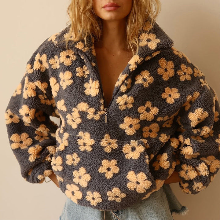 Women's Flower Fleece Jacket