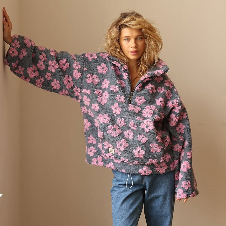 Women's Flower Fleece Jacket