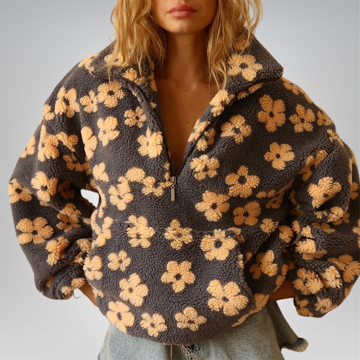 Women's Flower Fleece Jacket