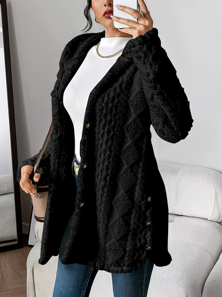 Women's Plush Hooded Cardigan