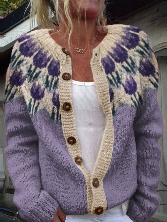 Keysha | Floral Knitted Cardigan