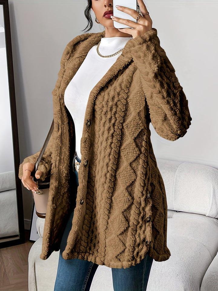 Women's Plush Hooded Cardigan