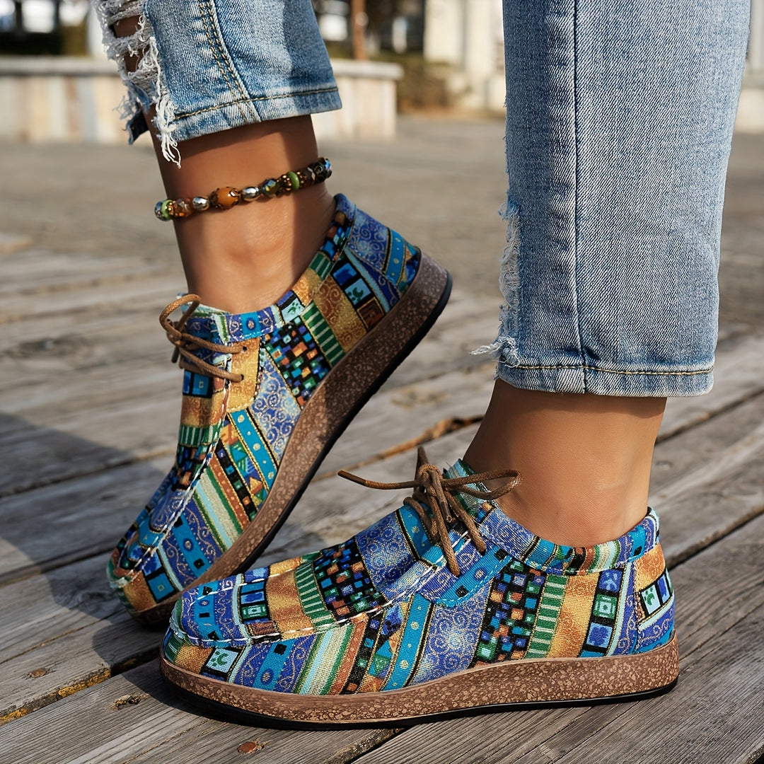 Women’s Vintage Boho Lace-Up Flats