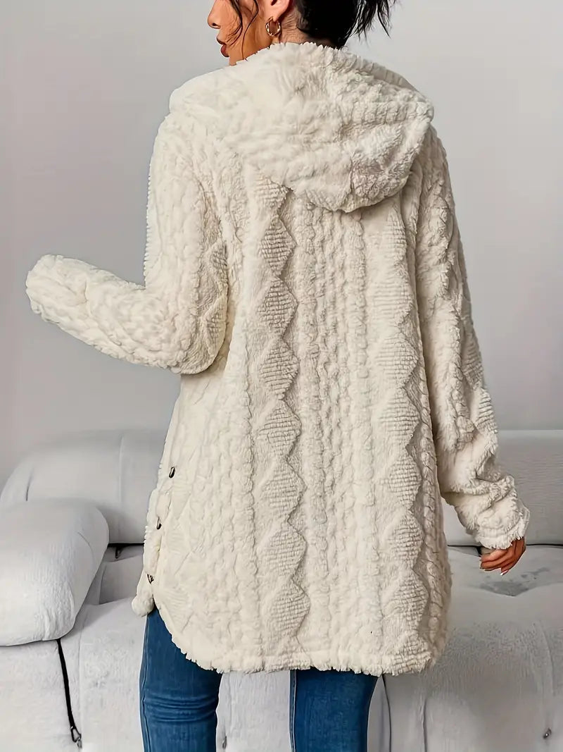 Women's Plush Hooded Cardigan